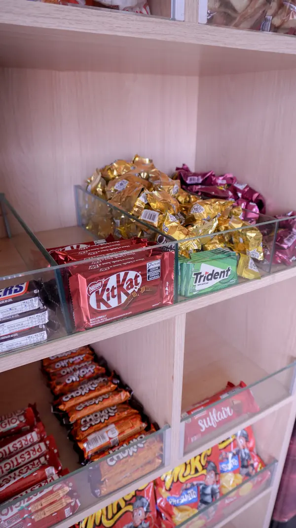 Chocolates e doces da conveniência